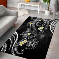 Polynesia Tribal Area Rug Tentacles Plumeria