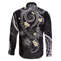 Polynesia Tribal Family Matching Off Shoulder Short Dress and Hawaiian Shirt Tentacles Plumeria