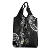 Polynesia Tribal Grocery Bag Tentacles Plumeria