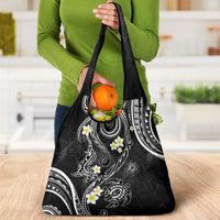 Polynesia Tribal Grocery Bag Tentacles Plumeria