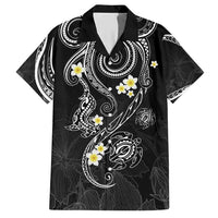 Polynesia Tribal Hawaiian Shirt Tentacles Plumeria LT7 Black - Polynesian Pride