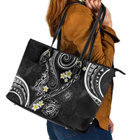 Polynesia Tribal Leather Tote Bag Tentacles Plumeria LT7 - Polynesian Pride