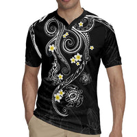 Polynesia Tribal Rugby Jersey Tentacles Plumeria