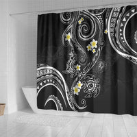 Polynesia Tribal Shower Curtain Tentacles Plumeria