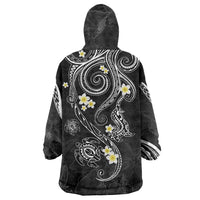 Polynesia Tribal Wearable Blanket Hoodie Tentacles Plumeria LT7 - Polynesian Pride