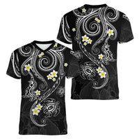 Polynesia Tribal Women V-Neck T-Shirt Tentacles Plumeria LT7 - Polynesian Pride