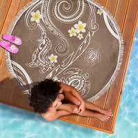 Polynesia Tribal Beach Blanket Mocha Plumeria Tentacles LT7 - Polynesian Pride