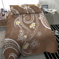 Polynesia Tribal Bedding Set Mocha Plumeria Tentacles