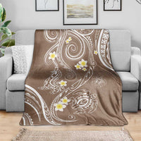 Polynesia Tribal Blanket Mocha Plumeria Tentacles LT7 - Polynesian Pride