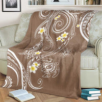 Polynesia Tribal Blanket Mocha Plumeria Tentacles LT7 - Polynesian Pride