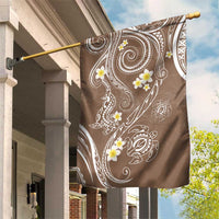 Polynesia Tribal Garden Flag Mocha Plumeria Tentacles LT7 House Flag Mocha - Polynesian Pride