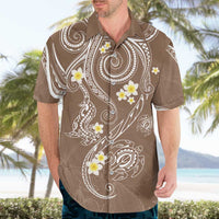Polynesia Tribal Hawaiian Shirt Mocha Plumeria Tentacles LT7 - Polynesian Pride