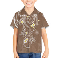 Polynesia Tribal Hawaiian Shirt Mocha Plumeria Tentacles LT7 - Polynesian Pride