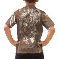 Polynesia Tribal Hawaiian Shirt Mocha Plumeria Tentacles LT7 - Polynesian Pride