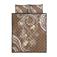 Polynesia Tribal Quilt Bed Set Mocha Plumeria Tentacles LT7 - Polynesian Pride