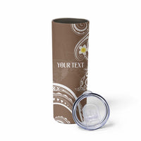 Polynesia Tribal Skinny Tumbler Mocha Plumeria Tentacles
