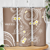 Polynesia Tribal Skinny Tumbler Mocha Plumeria Tentacles