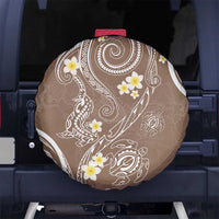 Polynesia Tribal Spare Tire Cover Mocha Plumeria Tentacles LT7 - Polynesian Pride