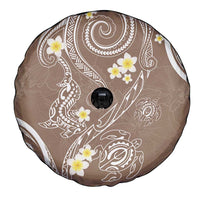 Polynesia Tribal Spare Tire Cover Mocha Plumeria Tentacles LT7 - Polynesian Pride