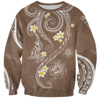 Polynesia Tribal Sweatshirt Mocha Plumeria Tentacles LT7 Unisex Mocha - Polynesian Pride
