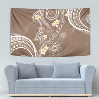 Polynesia Tribal Tapestry Mocha Plumeria Tentacles