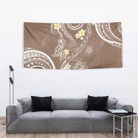 Polynesia Tribal Tapestry Mocha Plumeria Tentacles