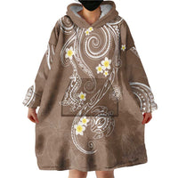 Polynesia Tribal Wearable Blanket Hoodie Mocha Plumeria Tentacles LT7 - Polynesian Pride