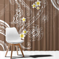 Polynesia Tribal Window Curtain Mocha Plumeria Tentacles LT7 - Polynesian Pride