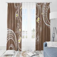 Polynesia Tribal Window Curtain Mocha Plumeria Tentacles LT7 - Polynesian Pride