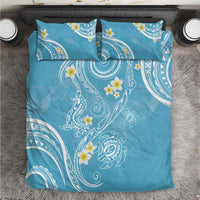 Polynesia Tribal Bedding Set Turquoise Plumeria Tentacles