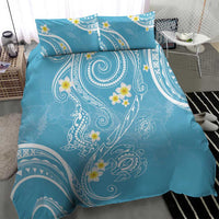 Polynesia Tribal Bedding Set Turquoise Plumeria Tentacles