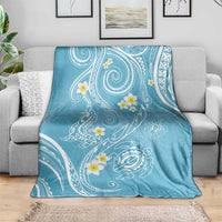 Polynesia Tribal Blanket Turquoise Plumeria Tentacles LT7 - Polynesian Pride