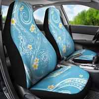 Polynesia Tribal Car Seat Cover Turquoise Plumeria Tentacles