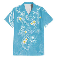 Polynesia Tribal Family Matching Mermaid Dress and Hawaiian Shirt Turquoise Plumeria Tentacles