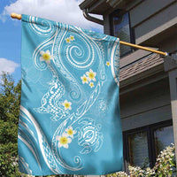 Polynesia Tribal Garden Flag Turquoise Plumeria Tentacles LT7 - Polynesian Pride