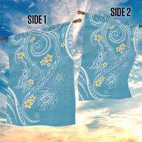 Polynesia Tribal Garden Flag Turquoise Plumeria Tentacles LT7 - Polynesian Pride