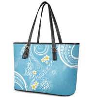 Polynesia Tribal Leather Tote Bag Turquoise Plumeria Tentacles LT7 - Polynesian Pride
