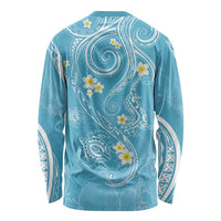 Polynesia Tribal Long Sleeve Shirt Turquoise Plumeria Tentacles LT7 - Polynesian Pride