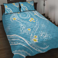 Polynesia Tribal Quilt Bed Set Turquoise Plumeria Tentacles LT7 Turquoise - Polynesian Pride