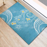 Polynesia Tribal Rubber Doormat Turquoise Plumeria Tentacles LT7 - Polynesian Pride