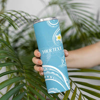 Polynesia Tribal Skinny Tumbler Turquoise Plumeria Tentacles