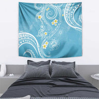 Polynesia Tribal Tapestry Turquoise Plumeria Tentacles