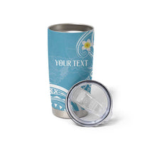 Polynesia Tribal Tumbler Cup Turquoise Plumeria Tentacles LT7 - Polynesian Pride