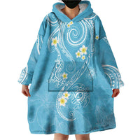 Polynesia Tribal Wearable Blanket Hoodie Turquoise Plumeria Tentacles LT7 - Polynesian Pride