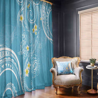 Polynesia Tribal Window Curtain Turquoise Plumeria Tentacles LT7 - Polynesian Pride