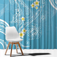 Polynesia Tribal Window Curtain Turquoise Plumeria Tentacles LT7 - Polynesian Pride