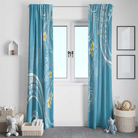 Polynesia Tribal Window Curtain Turquoise Plumeria Tentacles LT7 - Polynesian Pride