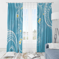 Polynesia Tribal Window Curtain Turquoise Plumeria Tentacles LT7 - Polynesian Pride