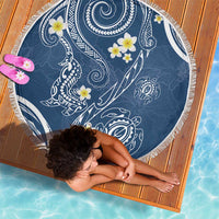 Polynesia Tribal Beach Blanket Deep Blue Plumeria Tentacles LT7 - Polynesian Pride