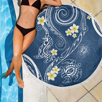 Polynesia Tribal Beach Blanket Deep Blue Plumeria Tentacles LT7 - Polynesian Pride